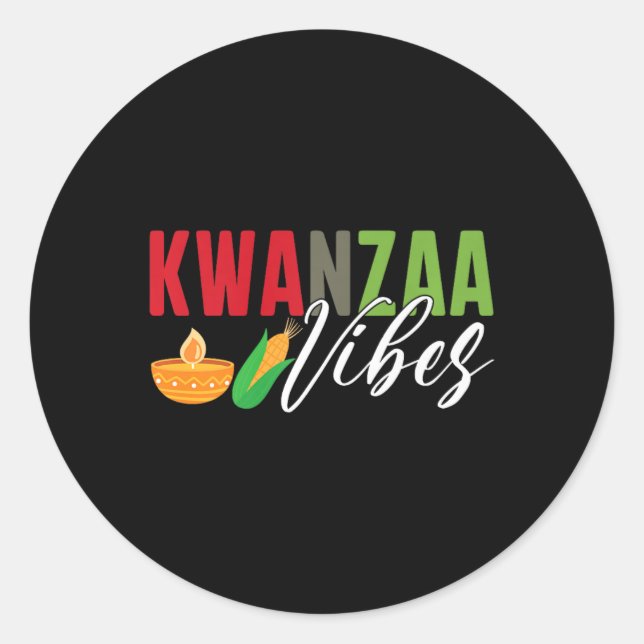 Kwanzaa Vibes African American Harvest Festival  Classic Round Sticker (Front)