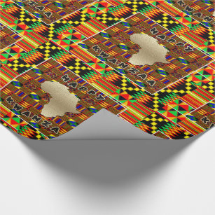 Kwanzaa Wrapping Paper Black Owned Gifts African American FBA Culture  Kinara Pattern Afrocentric Pattern Gift Wrap 