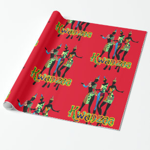 Kwanzaa Football Wrapping Paper by College Mascot Designs