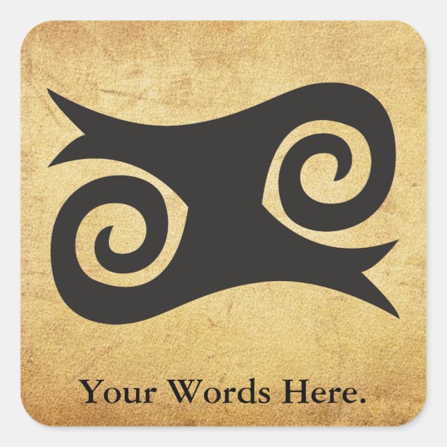 KWATAKYE ATIKO Symbol of Bravery and Fearlessness Square Sticker (Front)