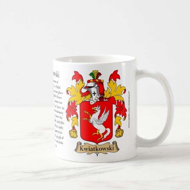 Kwiatkowski, the Origin, the Meaning and the Crest Coffee Mug (Right)