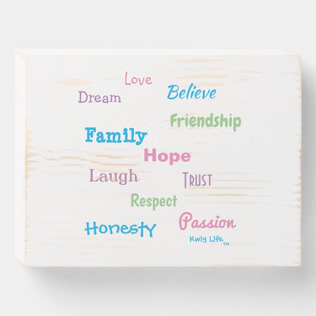 Kwig Life TM Wooden Box Sign (Front Horizontal)