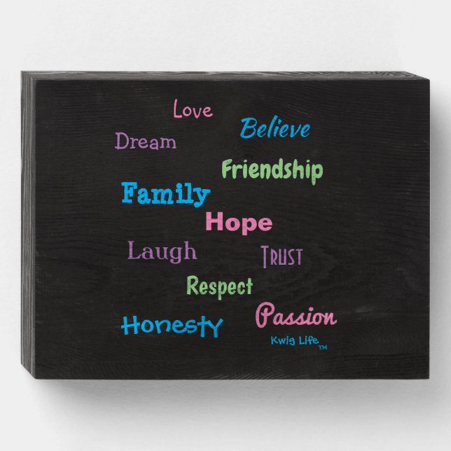 Kwig Life TM Wooden Box Sign (Front Horizontal)