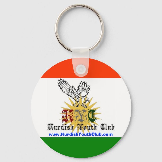 kycflag Key chain, www.KurdishYouthClub.com Keychain (Front)
