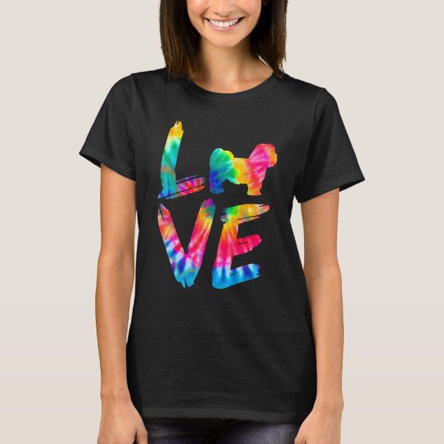 Kyi Leo Tie Dye Love Dog Mom Dad T-Shirt (Front)