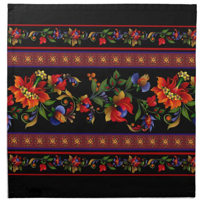 Kyiv Black Cloth Napkin (Front)