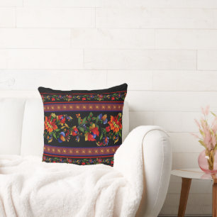 Kyiv Black Throw Pillow