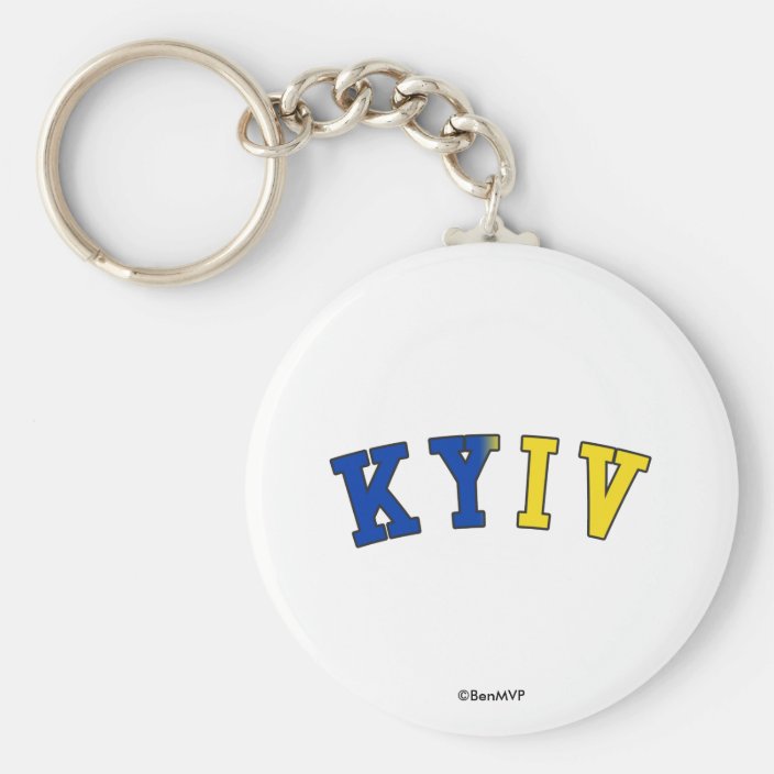 Kyiv in Ukraine National Flag Colors Keychain