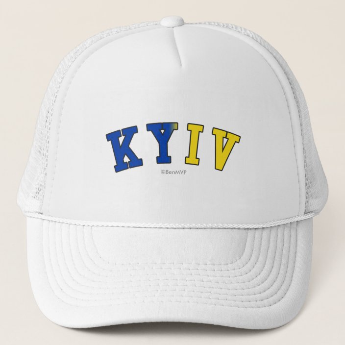 Kyiv in Ukraine National Flag Colors Mesh Hat