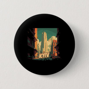 Kyiv Retro Ukraine Vintage Kyivan Traveling Travel Button