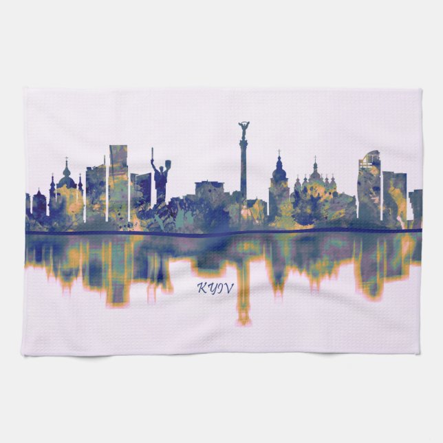 Kyiv Skyline Kitchen Towel (Horizontal)