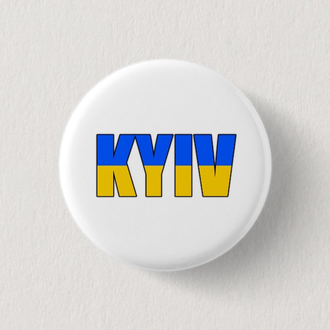 Kyiv Ukraine flag Button (Front)