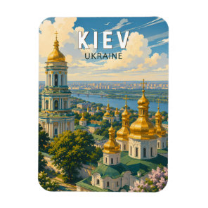 Kyiv Ukraine Illustration Travel Art Vintage Magnet