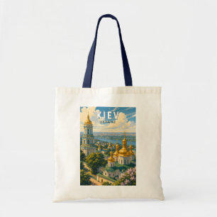 Kyiv Ukraine Illustration Travel Art Vintage Tote Bag