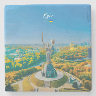 Kyiv, Ukraine - Mother Ukraine Monument Stone Coaster