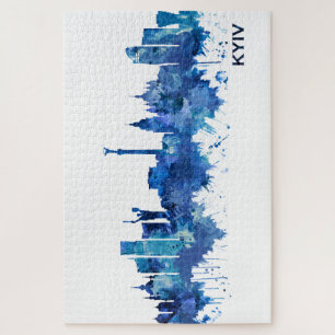 Kyiv Ukraine Skyline Blue Jigsaw Puzzle