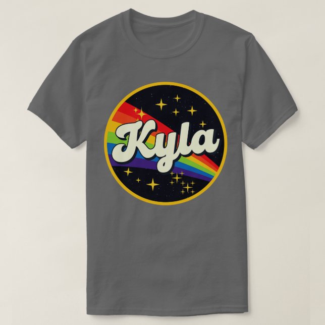 Kyla Rainbow In Space Vintage Style T-Shirt (Design Front)