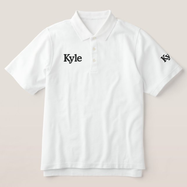 Kyle Embroidered Mans Name, Embroidered Polo Shirt (Design Front)