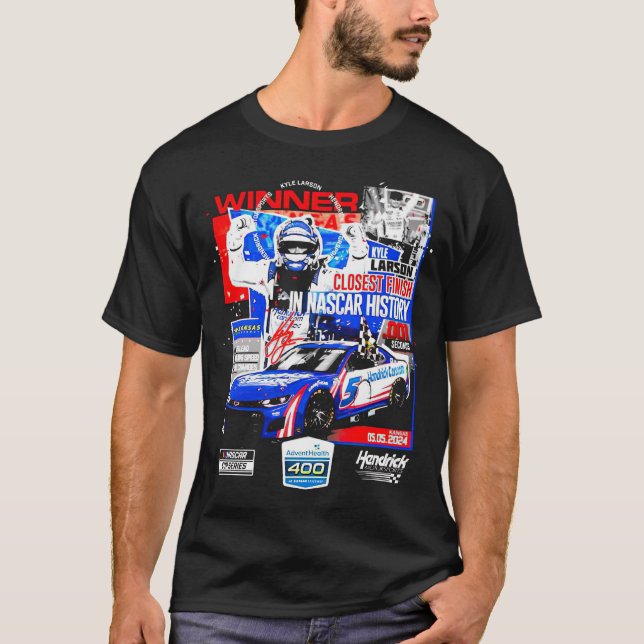 Kyle Larson Checkered Flag Sports 2024 AdventHealt T-Shirt (Front)