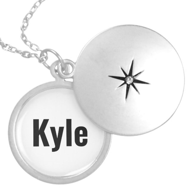 Kyle Mens Name, Locket Necklace (Front)