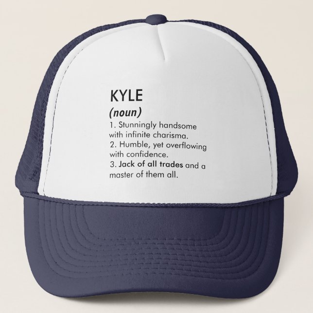 Kyle name, Editable name, Custom name Trucker Hat (Front)