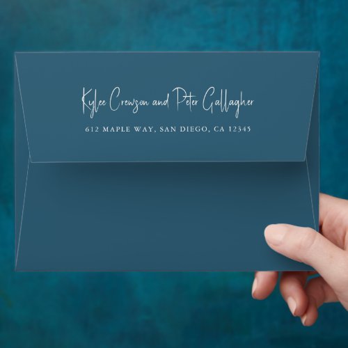 Kylee Blue Traditional Elegant Wedding Envelope