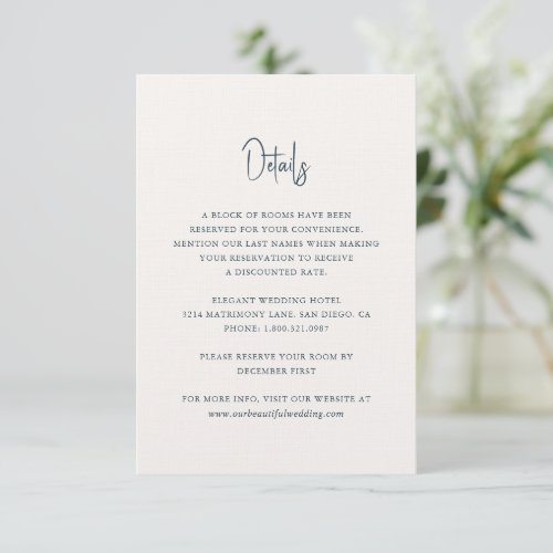Kylee Gray Traditional Elegant Wedding Enclosure Card