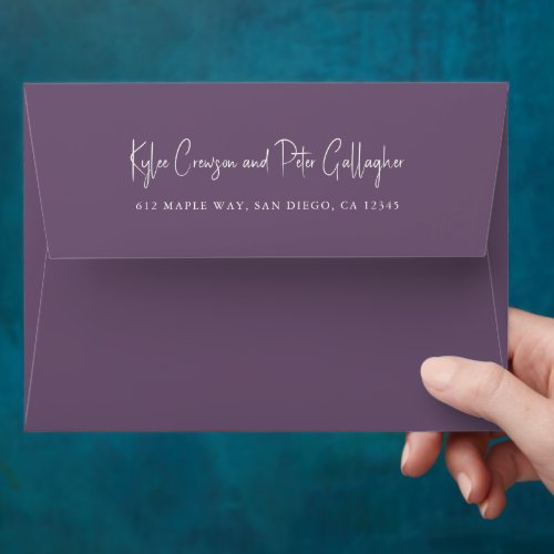 Kylee Mauve Traditional Elegant Wedding Envelope