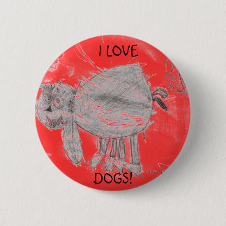 Kylee's picture, I LOVE, DOGS! Pinback Button