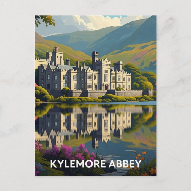 Kylemore Abbey Ireland Travel Postcard (Front)
