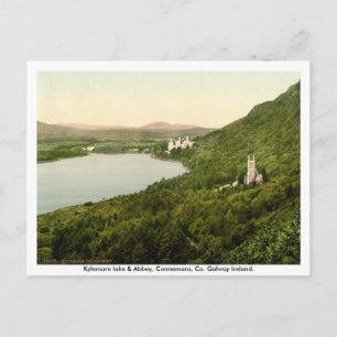 Kylemore lake & Abbey, Connemara, Galway Ireland Postcard