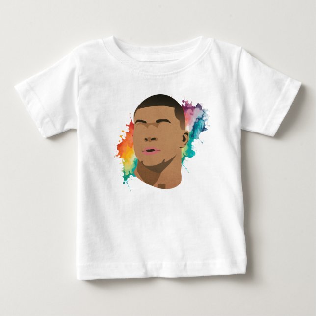 Kylian Mbappe Rainbow Watercolor Kids T-Shirt (Front)