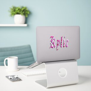 "Kylie" Floral Pink Kylie Name, Sticker