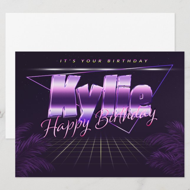 Kylie Name First name pura retro card Birthday (Front/Back)