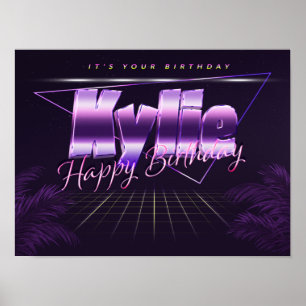 Kylie Name Vorname lila retro Poster Geburtstag