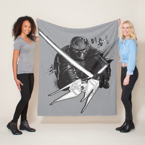 Kylo Ren TIE Fighters Illustration Fleece Blanket