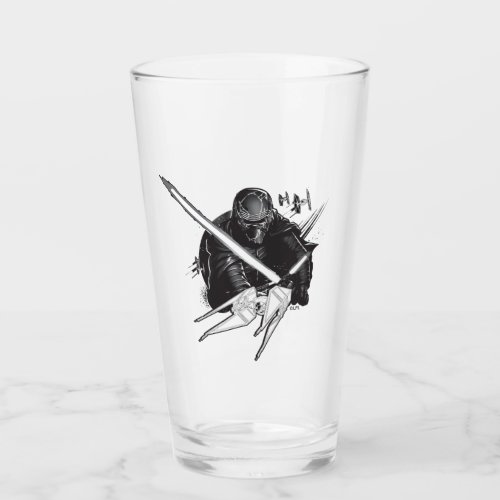 Kylo Ren TIE Fighters Illustration Glass