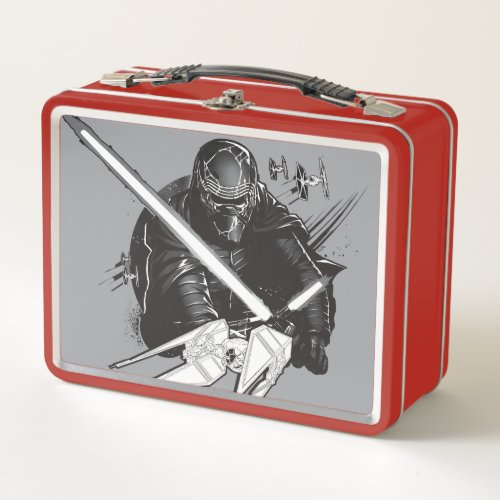 Kylo Ren TIE Fighters Illustration Metal Lunch Box