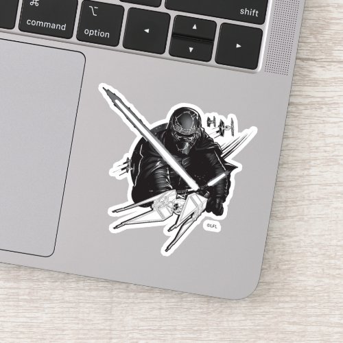 Kylo Ren TIE Fighters Illustration Sticker