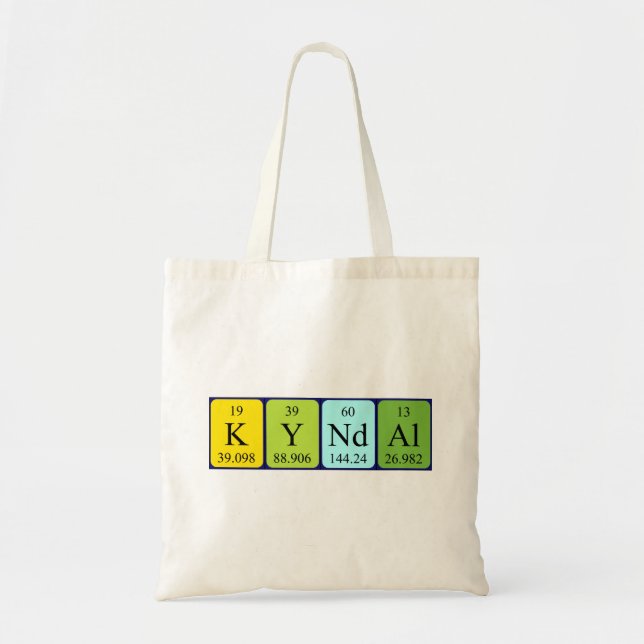 Kyndal periodic table name tote bag (Front)
