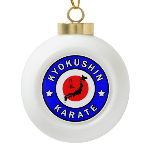 Kyokushin Karate Ceramic Ball Christmas Ornament