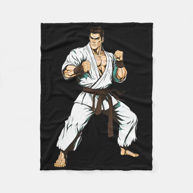 Kyokushin Karate Fighter - Japanese Martial Arts  Fleece Blanket (Front)