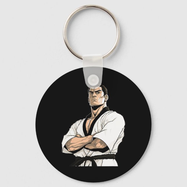 Kyokushin Karate Fighter - Martial Arts  Keychain (Front)