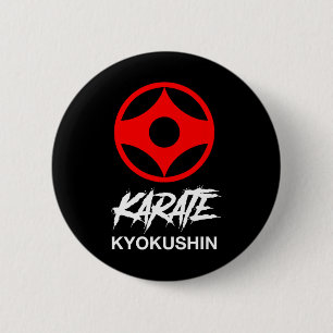 Kyokushin Karate Symbol Kyokushinkai Dojo Training Button