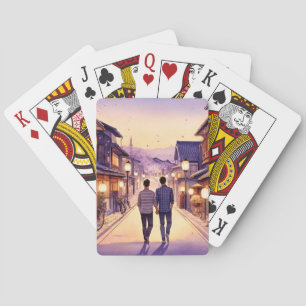 Kyoto Boyfriends at Dusk Poker Cards