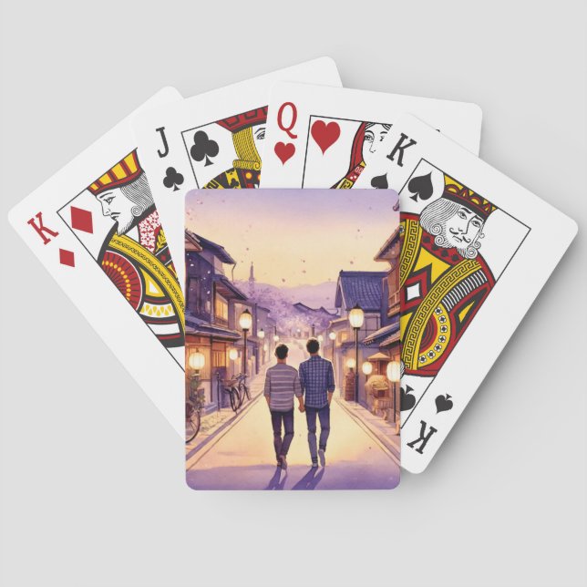 Kyoto Boyfriends at Dusk Poker Cards (Back)