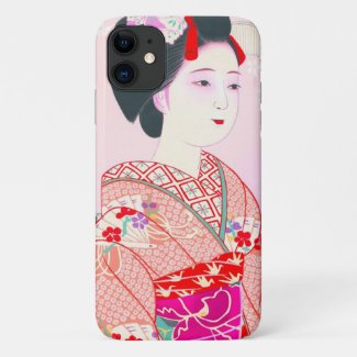 Kyoto Brocade Four Leaves Spring japanese lady Case-Mate iPhone Case