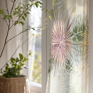 Kyoto-Inspired Abstract Burst Floral Sheer Curtains