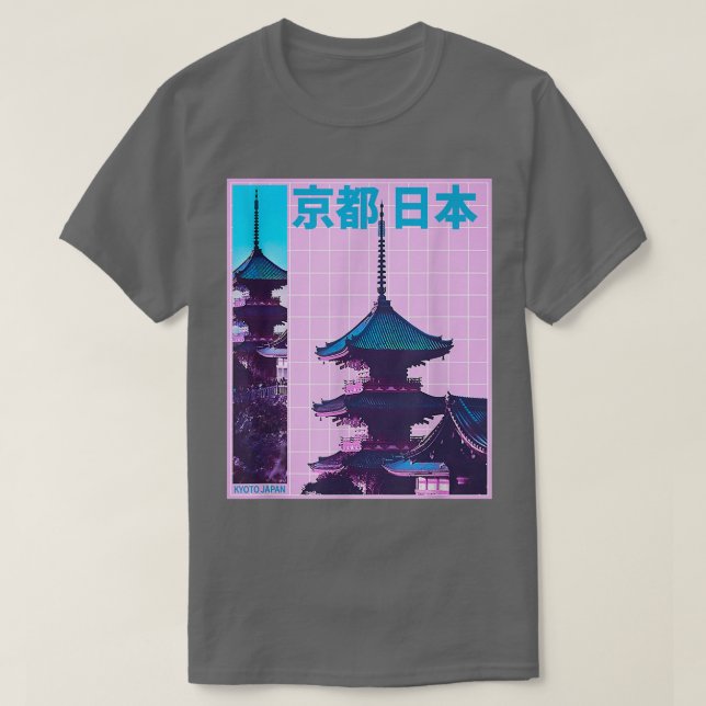 Kyoto Japan Aesthetic in Aesthetic vaporwave Retro T-Shirt (Design Front)