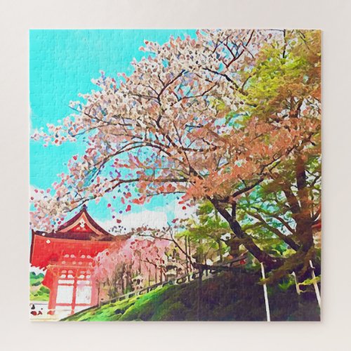 Kyoto Japan Cherry Blossom travel photography Jigsaw Puzzle